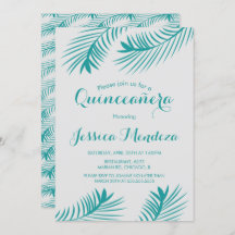 Palm Leaf Greenery Quinceañera Sweet 16