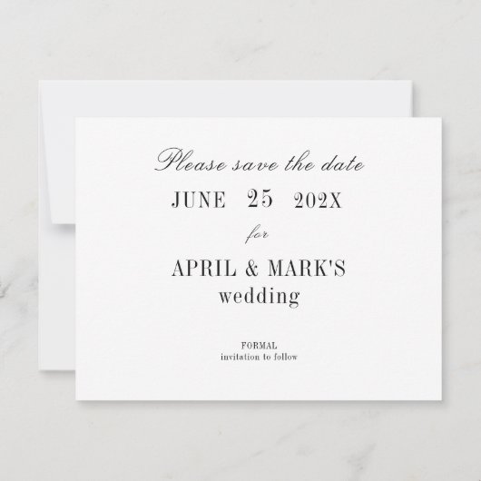 Palm Leaf Greenery Save the Date Postcard (Rückseite)