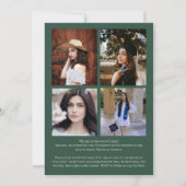 Palm Leaf Grüne Pflanze Abschluss Bekanntgabe Einladung (Rückseite)