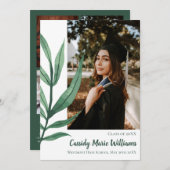 Palm Leaf Grüne Pflanze Abschluss Bekanntgabe Einladung (Vorne/Hinten)