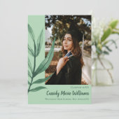 Palm Leaf Grüne Pflanze Abschluss Bekanntgabe Einladung (Stehend Vorderseite)