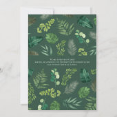 Palm Leaf Grüne Pflanze Abschluss Bekanntgabe Einladung (Rückseite)