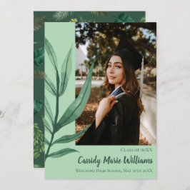 Palm Leaf Grüne Pflanze Abschluss Bekanntgabe Einladung