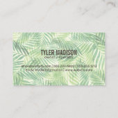 Palm Leaf Hintergrund Visitenkarte (Rückseite)