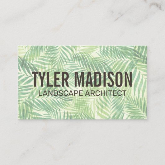 Palm Leaf Hintergrund Visitenkarte (Vorderseite)