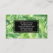 Palm Leaf Hintergrund Visitenkarte (Rückseite)