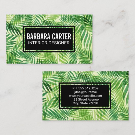 Palm Leaf Hintergrund Visitenkarte (Vorne/Hinten)