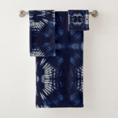 Palm Leaf in Delft Blue Badhandtuch Set (Insitu)