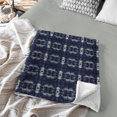 Palm Leaf in Delft Blue Fleecedecke