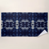 Palm Leaf in Delft Blue Strandtuch (Vorderseite)