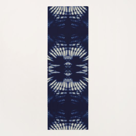 Palm Leaf in Delft Blue Yogamatte (Rückseite)