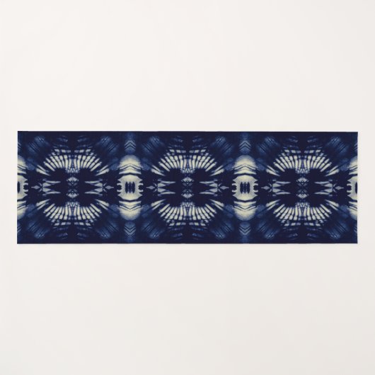 Palm Leaf in Delft Blue Yogamatte (Vorderseite (Horizontal))