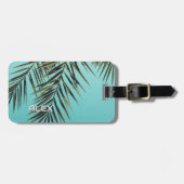 Palm Leaf iPhone Case - Minimal Tropical Blue Sky Gepäckanhänger (Vorderseite horizontal)
