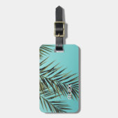 Palm Leaf iPhone Case - Minimal Tropical Blue Sky Gepäckanhänger (Vorderseite vertikal)