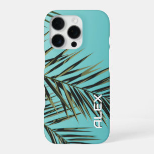 Palm Leaf iPhone Case - Minimal Tropical Blue Sky 16 Pro Hülle