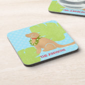 Palm Leaf Island Golden Hund Hard-Plastik-Unterset Getränkeuntersetzer (Linke Seite)