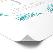 Palm Leaf Logo Tropical Wedding Guest Book Sign Poster (Ecke)