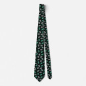 Palm Leaf Muster Dark Green Neck Tie Krawatte (Vorderseite)