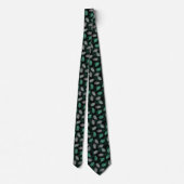 Palm Leaf Muster Dark Green Neck Tie Krawatte (Rückseite)