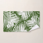 Palm Leaf Muster Moderne Tropen Mit Monogramm Badhandtuch Set (Handtuch)