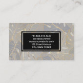 Palm Leaf Nahtloses Muster | Gold Leaf Lines Visitenkarte (Rückseite)