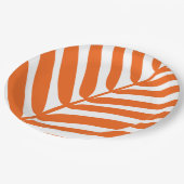 Palm Leaf Orange Pappteller (Schrägansicht)