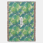 Palm Leaf Pattern individuelle Name Decke werfen (Vorderseite Vertikal)