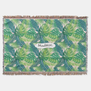 Palm Leaf Pattern individuelle Name Decke werfen