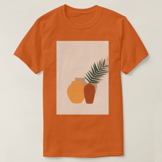 Palm Leaf Pottery Contemporary Minimal Boho Art Pr T-Shirt (Design vorne)