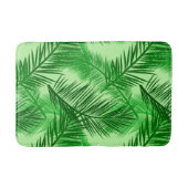 Palm Leaf Print, Emerald und Light Lime Green Badematte (Vorderseite)