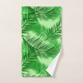 Palm Leaf Print, Emerald und Light Lime Green Badhandtuch Set (Handtuch)