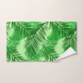 Palm Leaf Print, Emerald und Light Lime Green Badhandtuch Set (Handtuch)