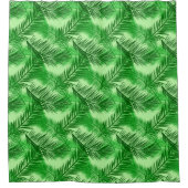 Palm Leaf Print, Emerald und Light Lime Green Duschvorhang (Vorderseite)