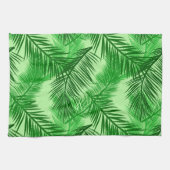Palm Leaf Print, Emerald und Light Lime Green Geschirrtuch (Horizontal)