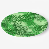 Palm Leaf Print, Emerald und Light Lime Green Pappteller (Schrägansicht)