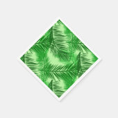 Palm Leaf Print, Emerald und Light Lime Green Serviette (Ecke)