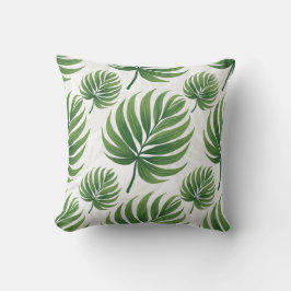 Palm Leaf Repeat Pattern – Tropical Botanical  Kissen