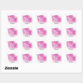 Palm Leaf Rosa Glitzer Individuelle Name Niedlich Quadratischer Aufkleber (Blatt)
