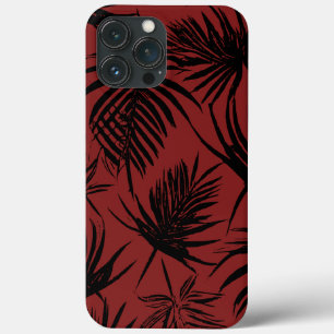 Palm Leaf - Rot und Schwarz-Blumen-Design Case-Mate iPhone Hülle