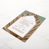 Palm Leaf Sage Green Save the Date Folieneinladung (Gedreht)
