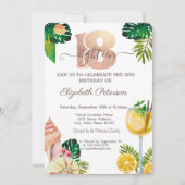 Palm Leaf Seashells Cocktail Sommer 18. Geburtstag Einladung (Vorderseite)