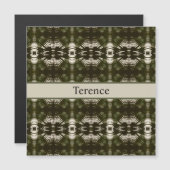 Palm Leaf Shadow Army Green, anpassbar Magnetkarte (Vorne/Hinten)