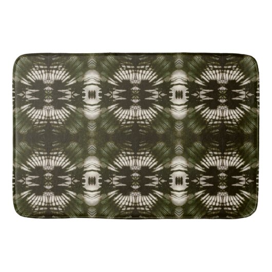 Palm Leaf Shadow Pattern in Army Green Badematte (Vorderseite)