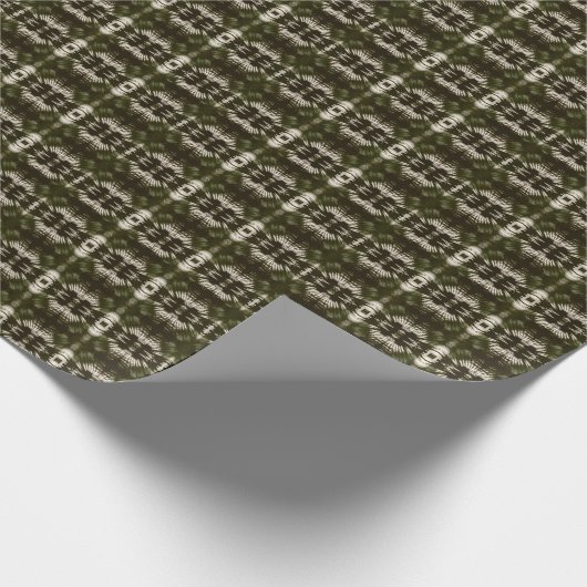 Palm Leaf Shadow Pattern in Army Green Geschenkpapier (Ecke)