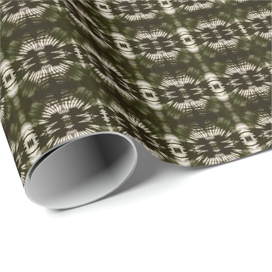 Palm Leaf Shadow Pattern in Army Green Geschenkpapier (Rolleneckpunkt)