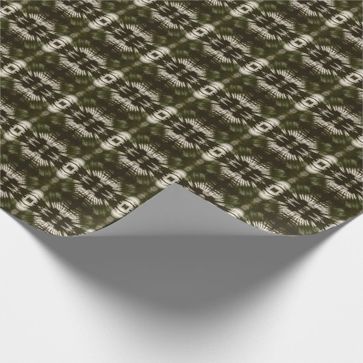 Palm Leaf Shadow Pattern in Army Green Geschenkpapier (Ecke)