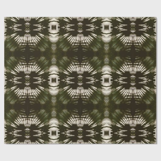 Palm Leaf Shadow Pattern in Army Green Geschenkpapier (Flach)