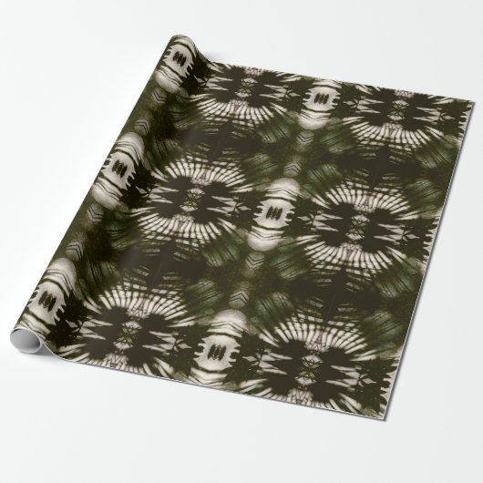 Palm Leaf Shadow Pattern in Army Green Geschenkpapier (Ungerollt)