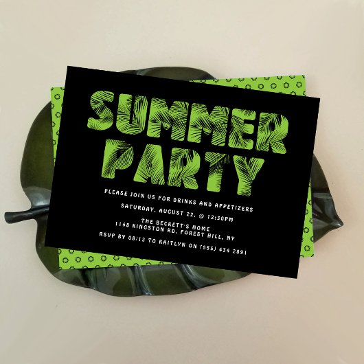Palm Leaf Summer Party Einladungen