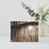 Palm Leaf Sunset Bali Indonesia Postcard Postkarte (Stehend Vorderseite)